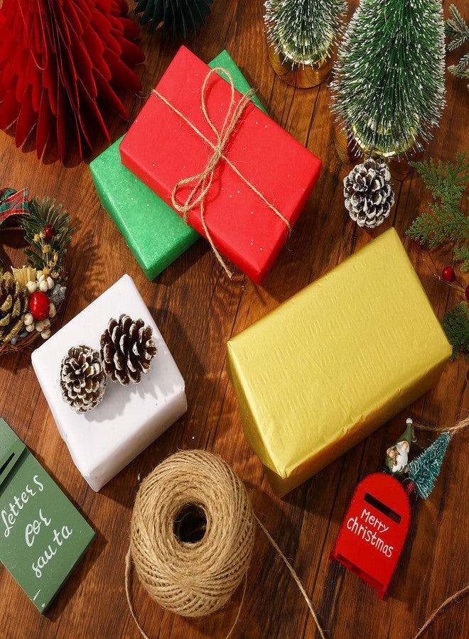 Whaline 100Sheets Christmas Tissue Paper Glittery Colorful Sparkle Gift Wrapping Paper Assorted Red Green White Gold DIY Art Craft Paper for Christmas Party Wine Bottles Xmas Gift Decor, 14 x 20 Inch - Image 4